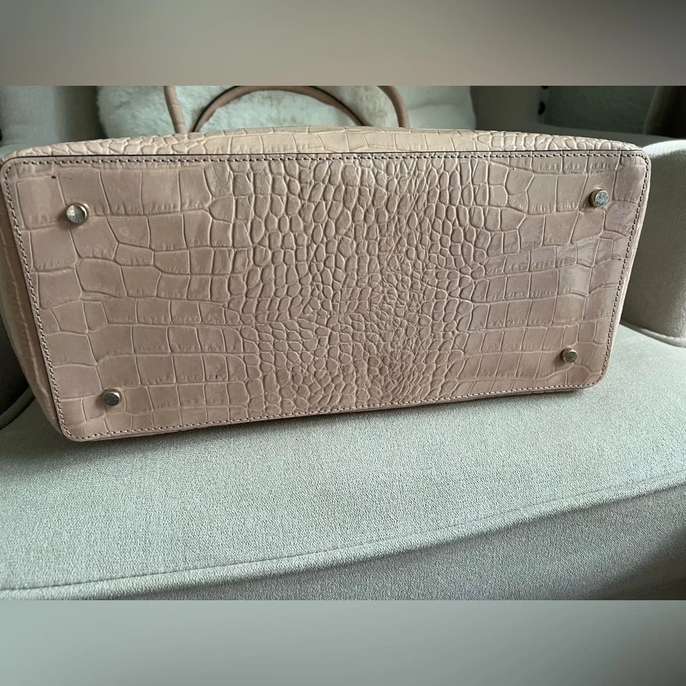 Pre-Owned Kate Spade Knightsbridge Constance Croc Leather Satchel Light Pink